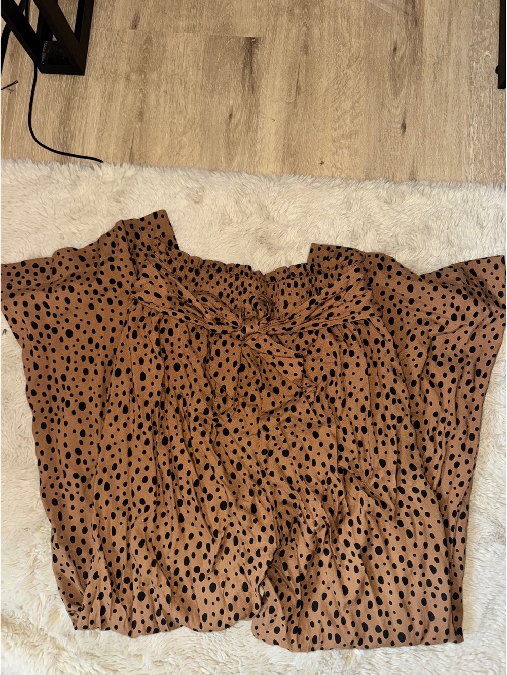 Abercrombie Leopard Print Wide Leg Pants Brown Black High Rise Animal Print